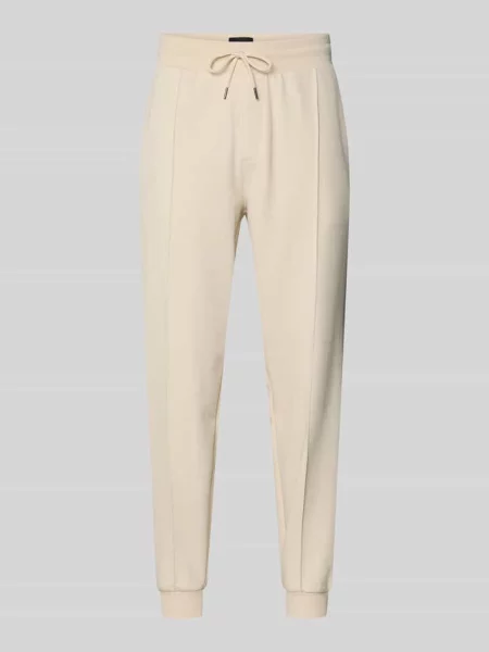 Spodnie dresowe o kroju regular fit z mieszanki bawełny model ‘SENSE’ Boss białe