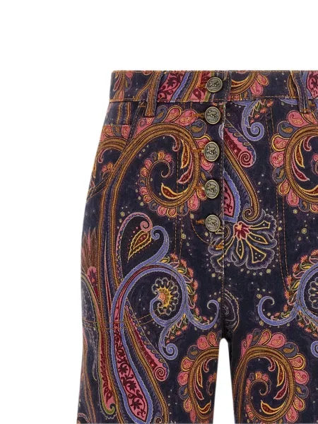 Lepršave traperice Etro s printom s paisley uzorkom lepršave plava