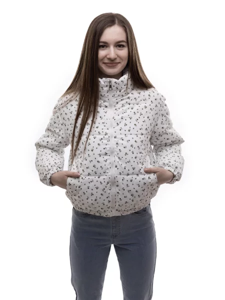 Демісезонна куртка LUMO молочний текстиль/поліестер