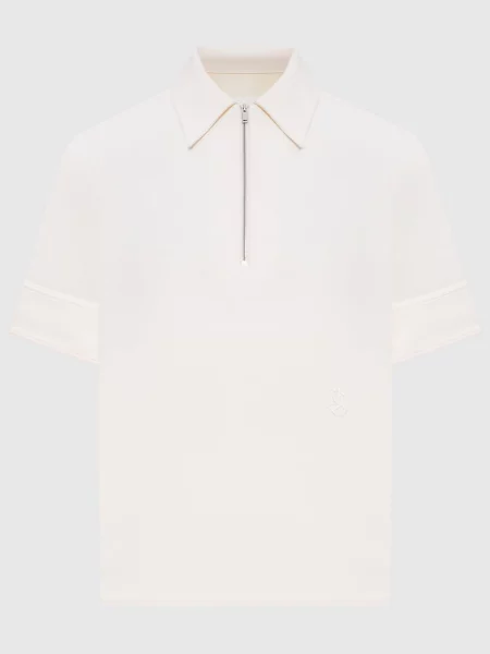 Поло Jil Sander с вышивкой бежевое