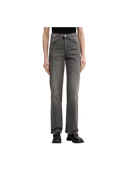 Lniane jeansy Levi's szare