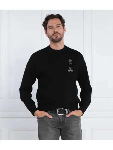 Emporio Armani De lână pulover PULLOVER negru