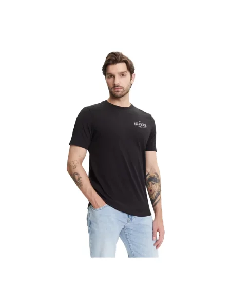 T-shirt o kroju z czystej bawełny czarna