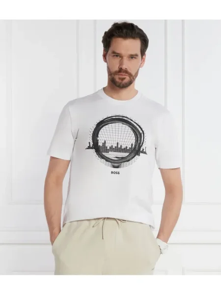 BOSS GREEN Tricou alb