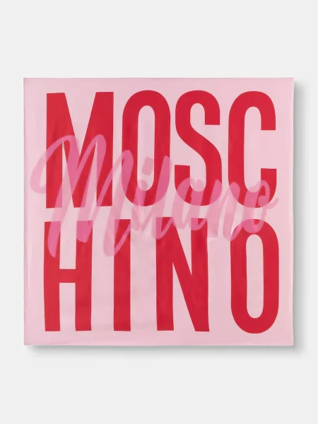 Fular Moschino de mătase roz
