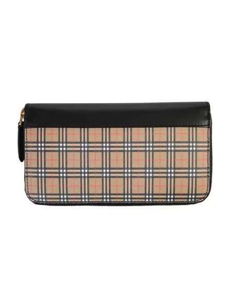 Portfel Burberry skórzany w kratę beżowy