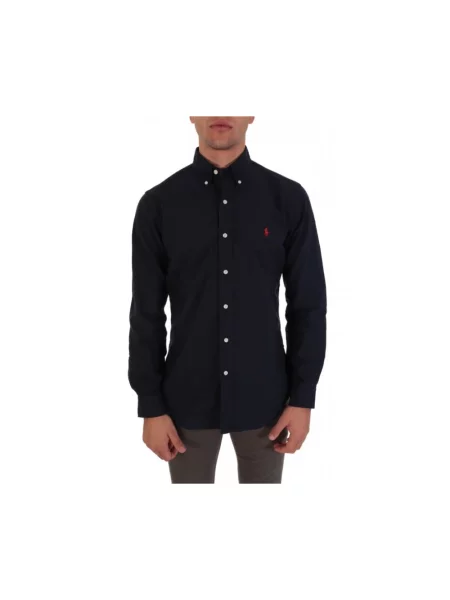 Koszula Polo Ralph Lauren z długim rękawem z logo z twillu granatowa