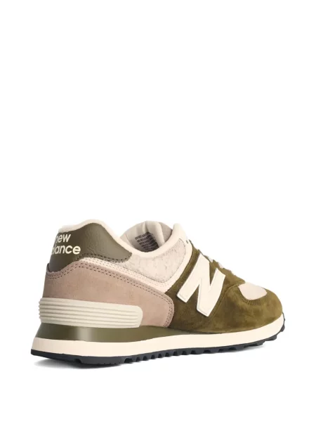 Sneakerși New Balance 574 din piele de căprioară alb