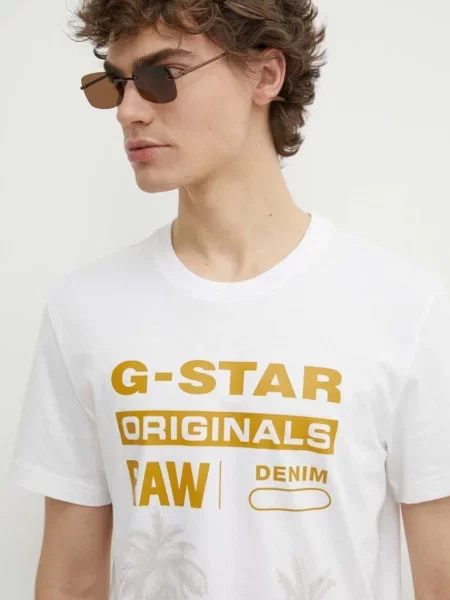 Футболка G-Star з принтом білий