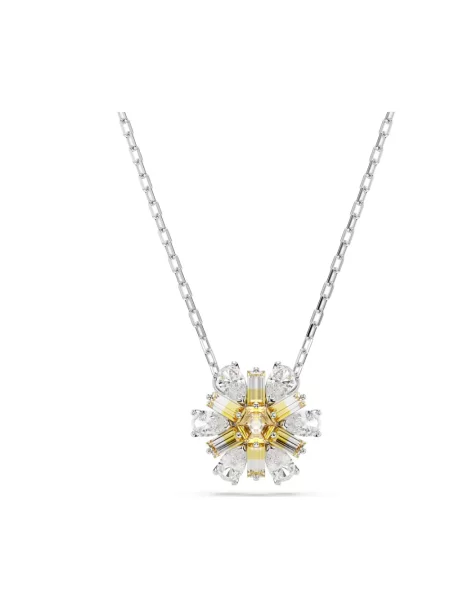 Naszyjnik Swarovski w kwiatki szary