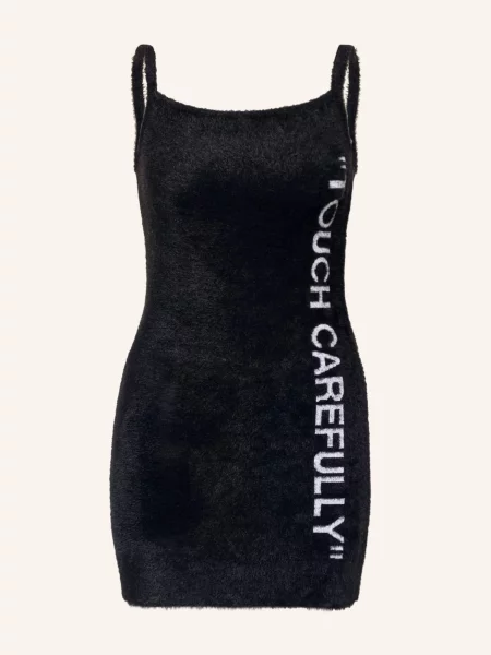 Off-White Sukienka Z Dzianiny schwarz biała