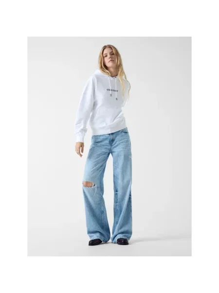 Guess Jeans Mikina Oversize biela
