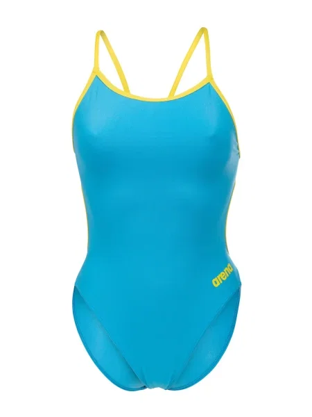 ARENA Costum de baie întreg LACE BACK SOLID turcoaz / deschis galben