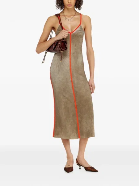 Rochie midi Diesel tricotate gri