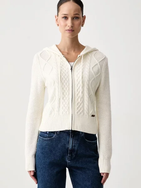 Guess Jeans cardigan pentru femei cu amestec de lână bej