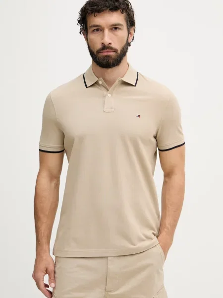 Tricou polo Tommy Hilfiger bej
