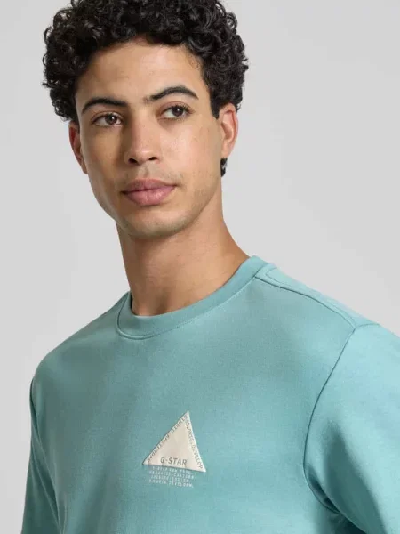 Krój regular fit T-shirt z detal z logo G-star Raw niebieska