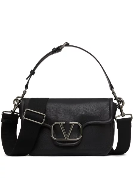 Geantă Valentino Garavani din piele negru