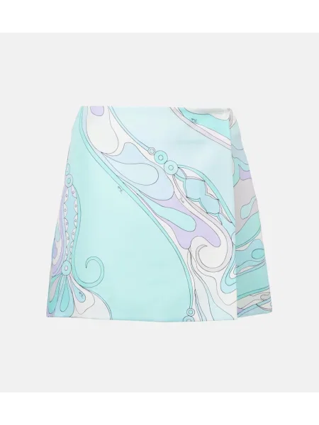 Fustă Pucci de mătase albastru
