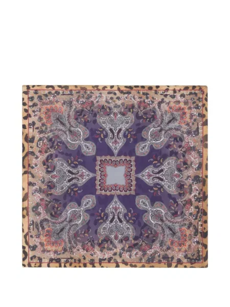 Fular Etro de mătase cu model paisley violet