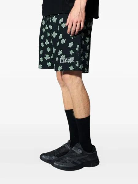 Pantaloni scurți Pleasures cu model floral negru