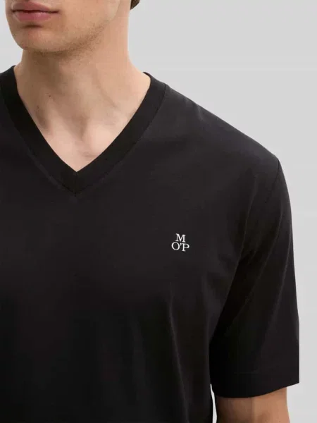 T-shirt o kroju regular fit z czystej bawełny Marc O'polo czarna