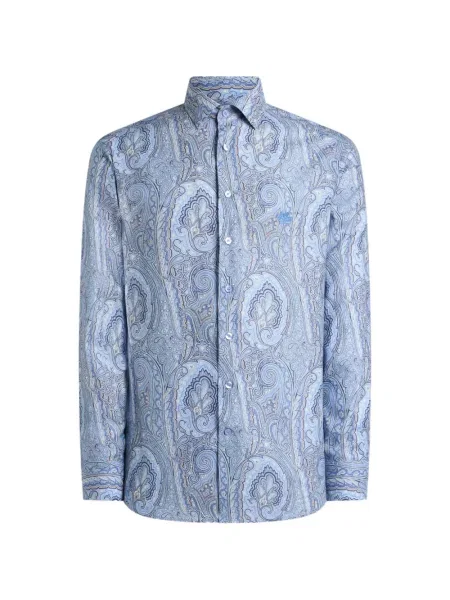Cămașă Etro cu model floral albastru