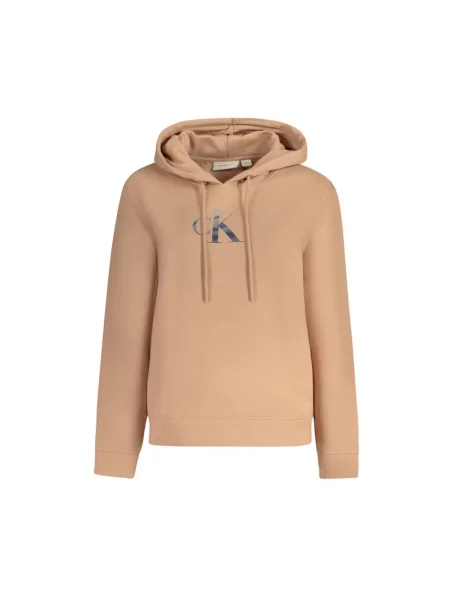 Bluza z kapturem Calvin Klein Jeans z kapturem gradientowa pomarańczowa