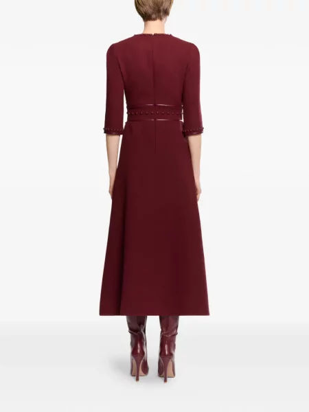 Rochie midi Elie Saab cu broderie roșu