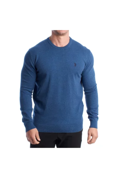 Dzianinowy sweter U.s Polo Assn. niebieski