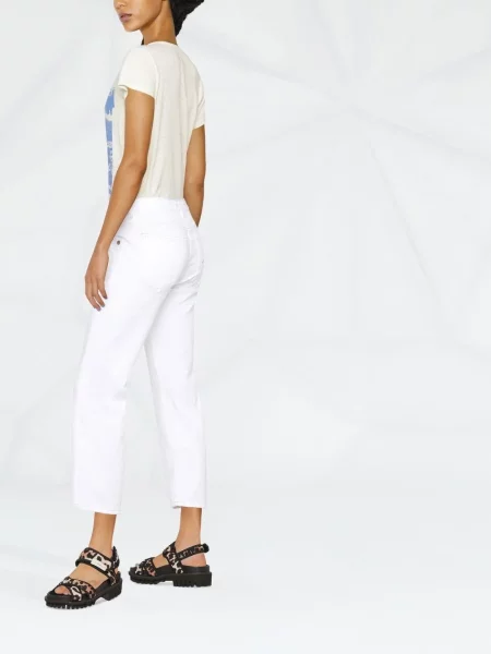 Proste jeansy R13 z przetarciami białe