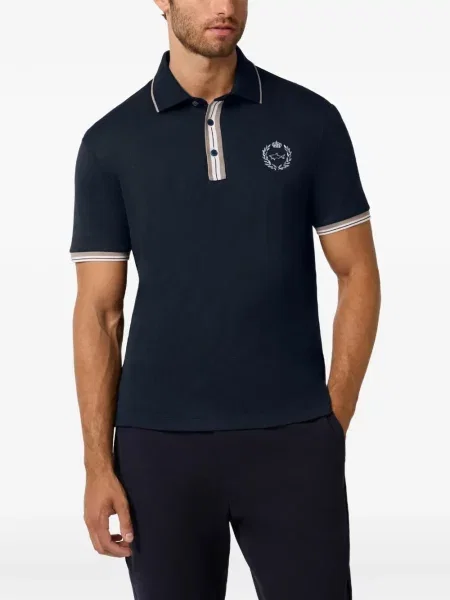 Ριγέ polo Paul & Shark μπλε