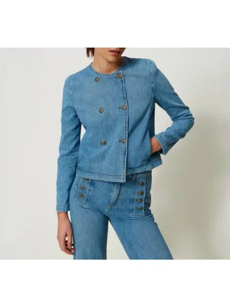 Kurtka jeansowa Twinset niebieska