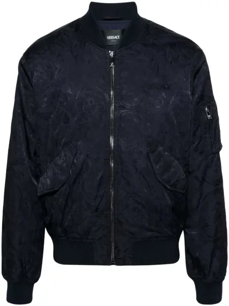 Geacă bomber Versace cu broderie albastru