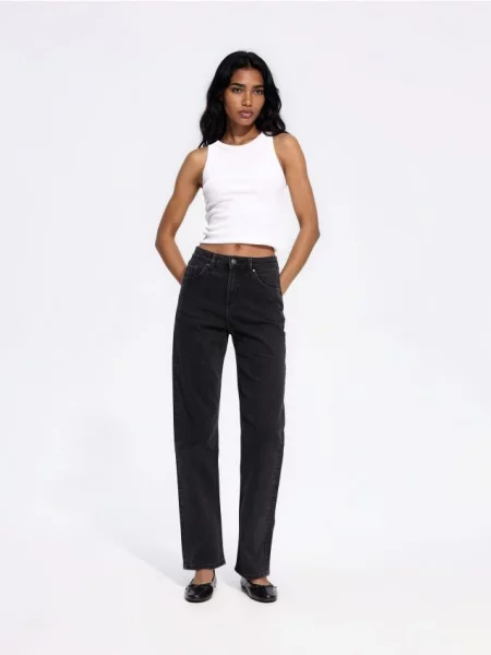 Reserved Blugi straight fit negru