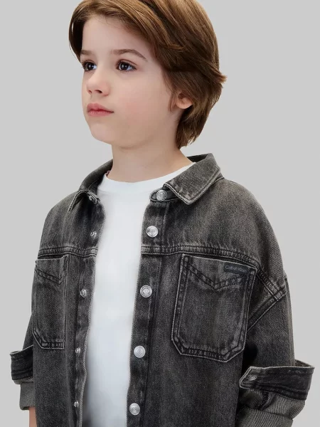 Calvin Klein Jeans риза за деца от черно