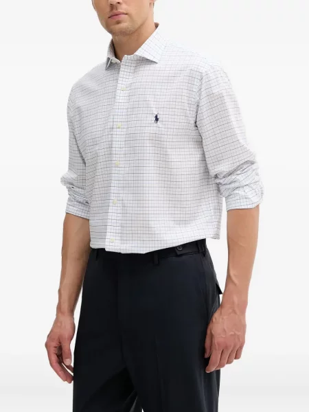 Șapcă Polo Ralph Lauren în carouri din țesătură twill cu imagine alb