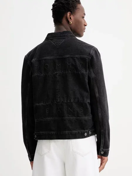Tommy Jeans geacă jeans negru