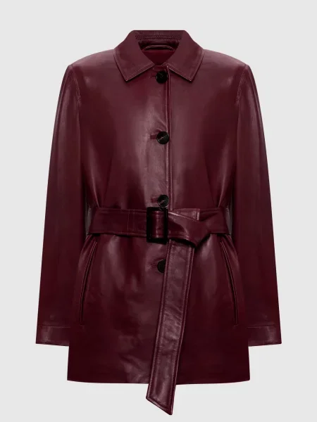 Шкіряна куртка TOLMIN Max Mara бордова