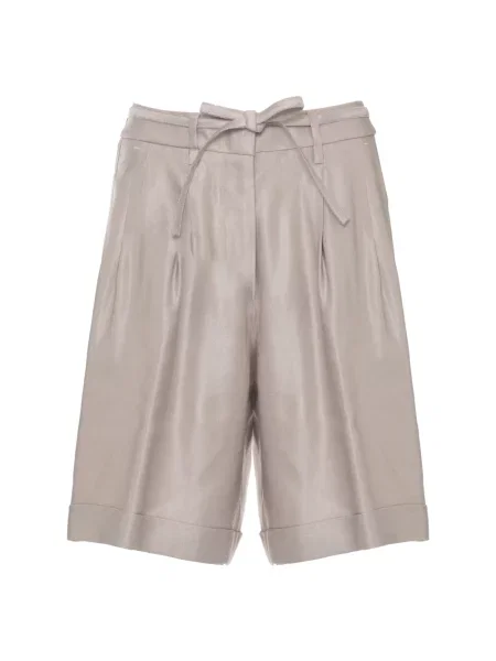 Lniane bermudy Peserico beżowe