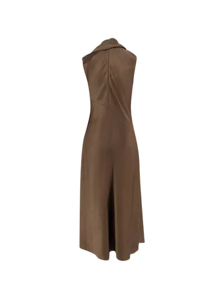 Rochie maxi Vince din satin fără mâneci maro
