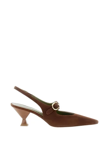 Pantofi cu toc Maria Luca cu cataramă slingback maro
