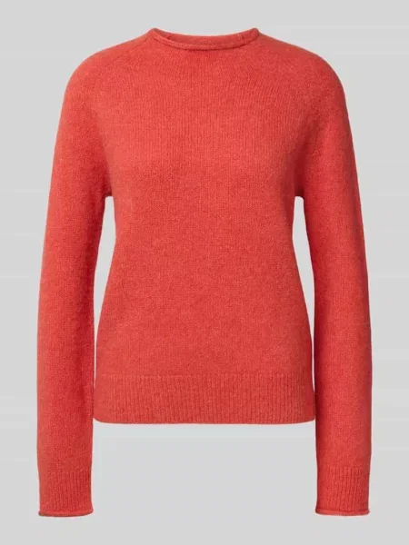 Sweter o kroju regular fit z dzianiny z mieszanki wełny z dodatkiem wełny z alpaki model ‘C_FESPERANASY’ Boss Orange czerwony