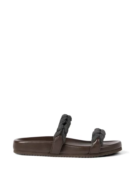 Sandale Brunello Cucinelli din piele maro