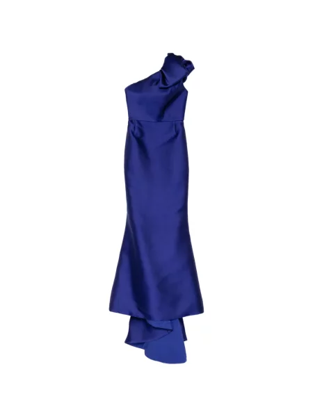 Rochie Marchesa cu funde asimetrică violet