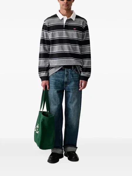 S ovratnikom traperice Levi's® visoki struk od flisa crna