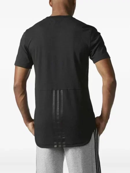 Dzianinowe haftowane polo Adidas w paski szare