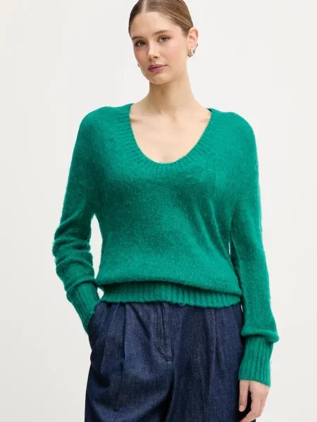 United Colors of Benetton Πουλόβερ με προσθήκη μοχέρ πράσινο
