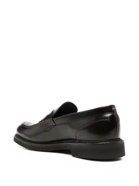Pantofi loafer Canali din piele maro