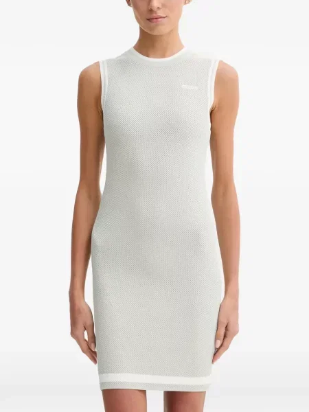 Rochie mini Guess fără mâneci tricotate gri